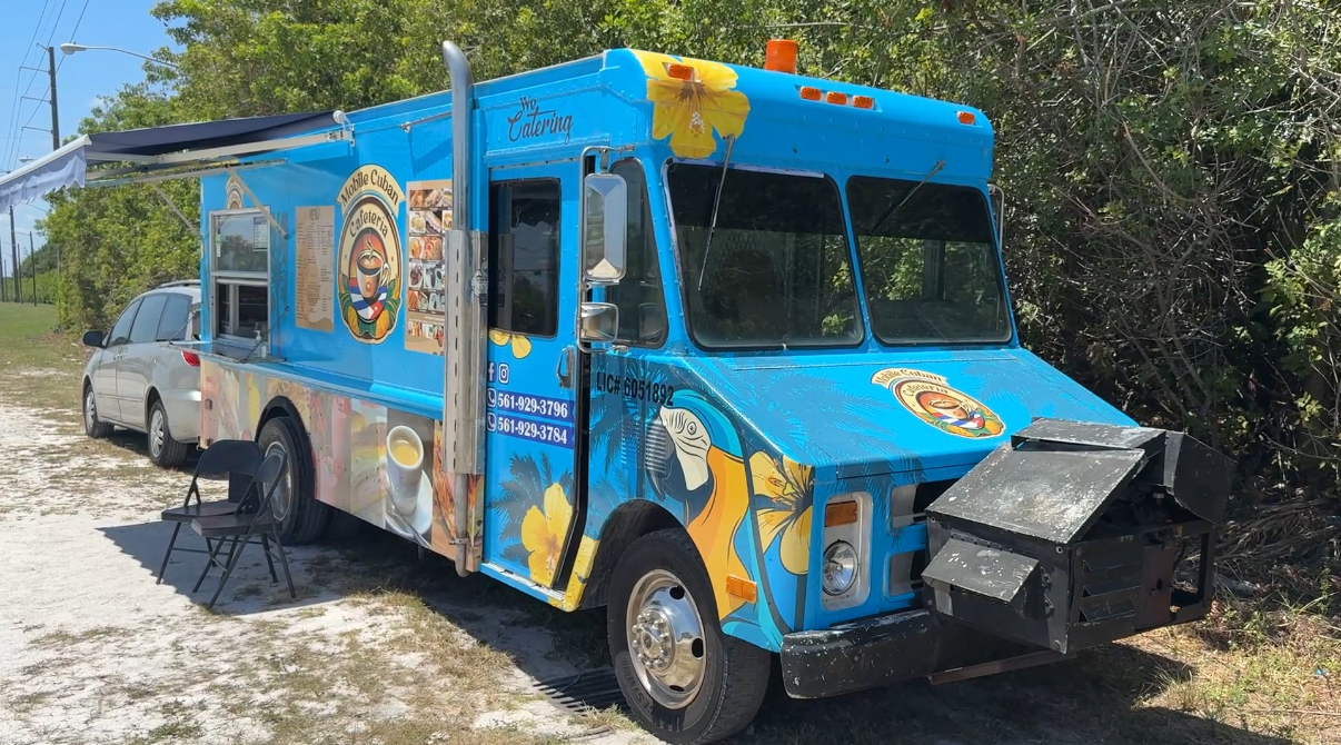 Food truck on a corner